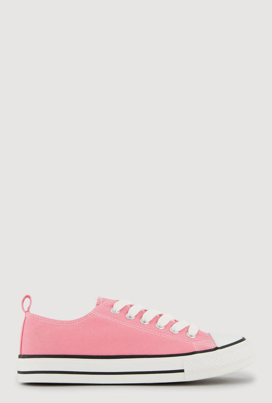 Cap Toe Low Top Lace Up Sneakers