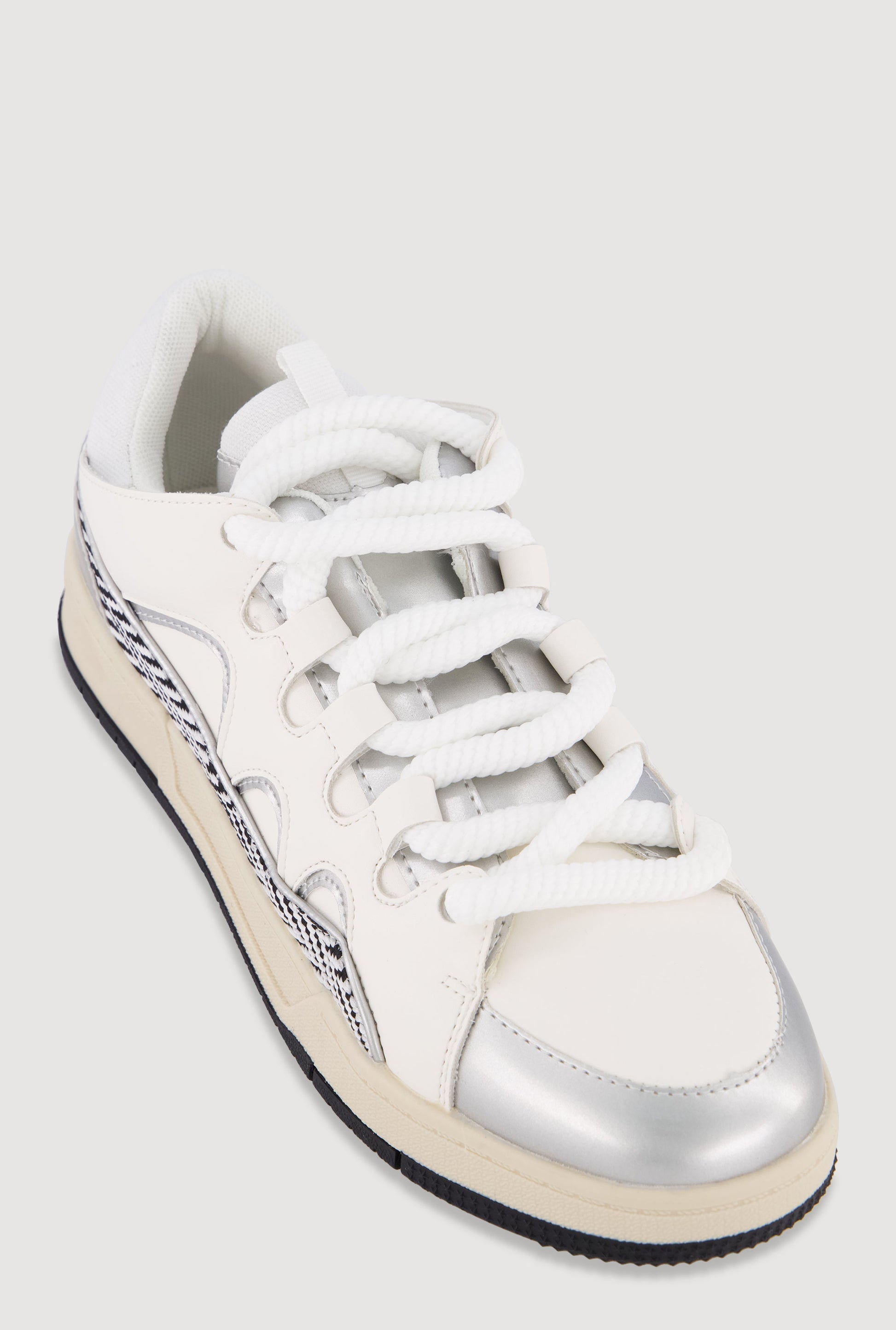 Chevron Color Blocked Lace Up Sneakers