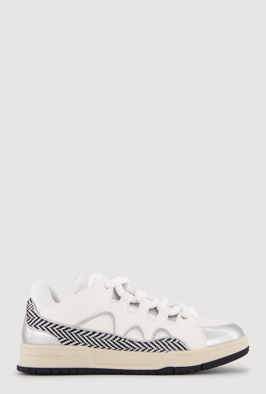 Chevron Color Blocked Lace Up Sneakers