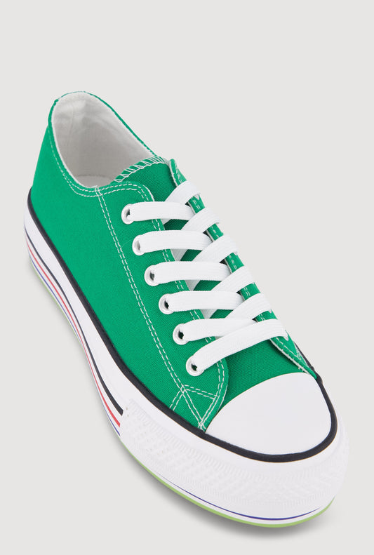 Low Top Lace Up Cap Toe Sneakers