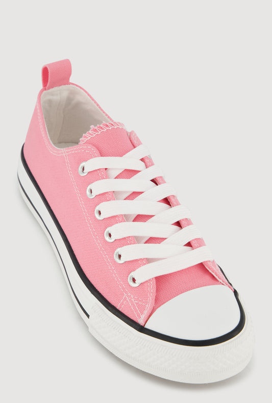 Cap Toe Low Top Lace Up Sneakers