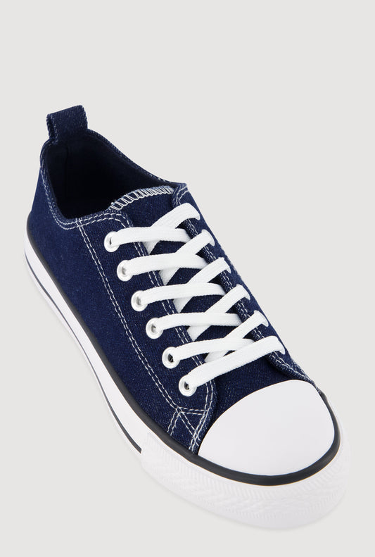 Lace Up Low Top Canvas Sneakers