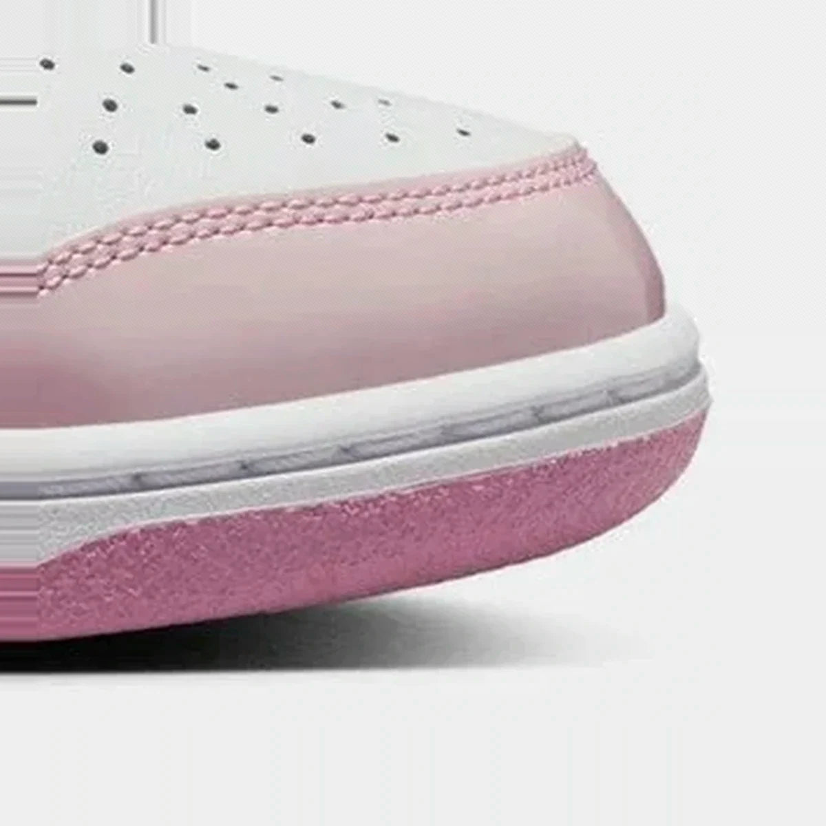 White / Metallic Silver / Pink Rise Sneakers