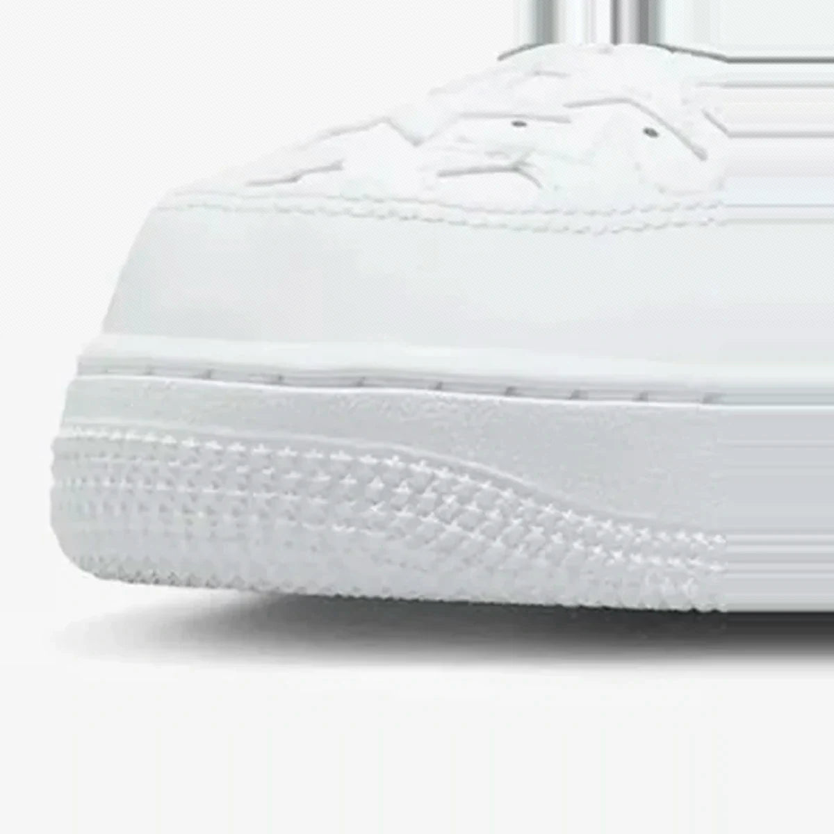 White / Metallic Silver Sneakers