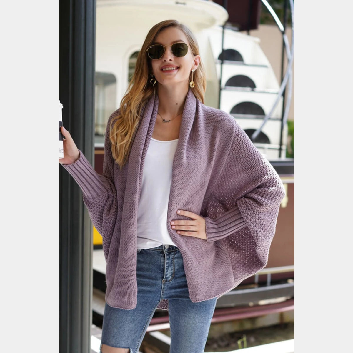 Women's Cardigan with Dolman Sleeves