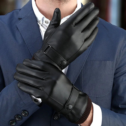 Men's Faux Leather Touchscreen Friendly Gloves